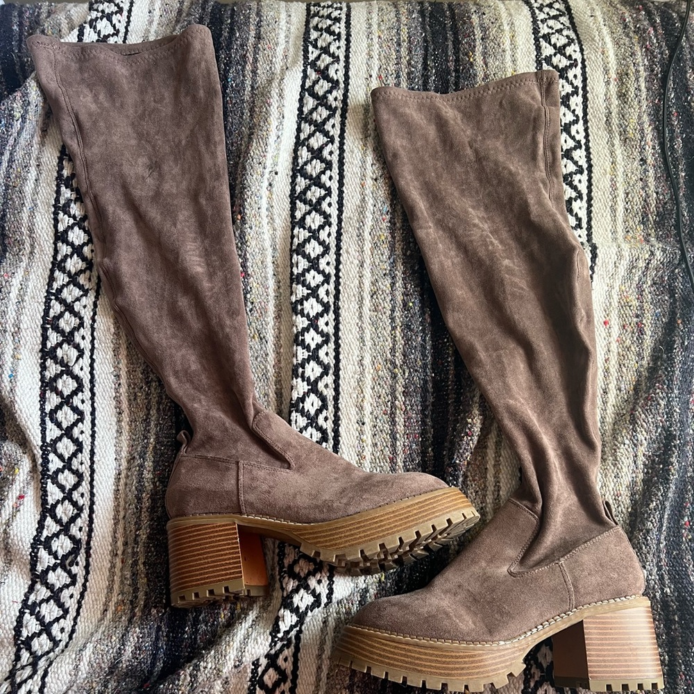 Alter’d State suede brown knee high boots